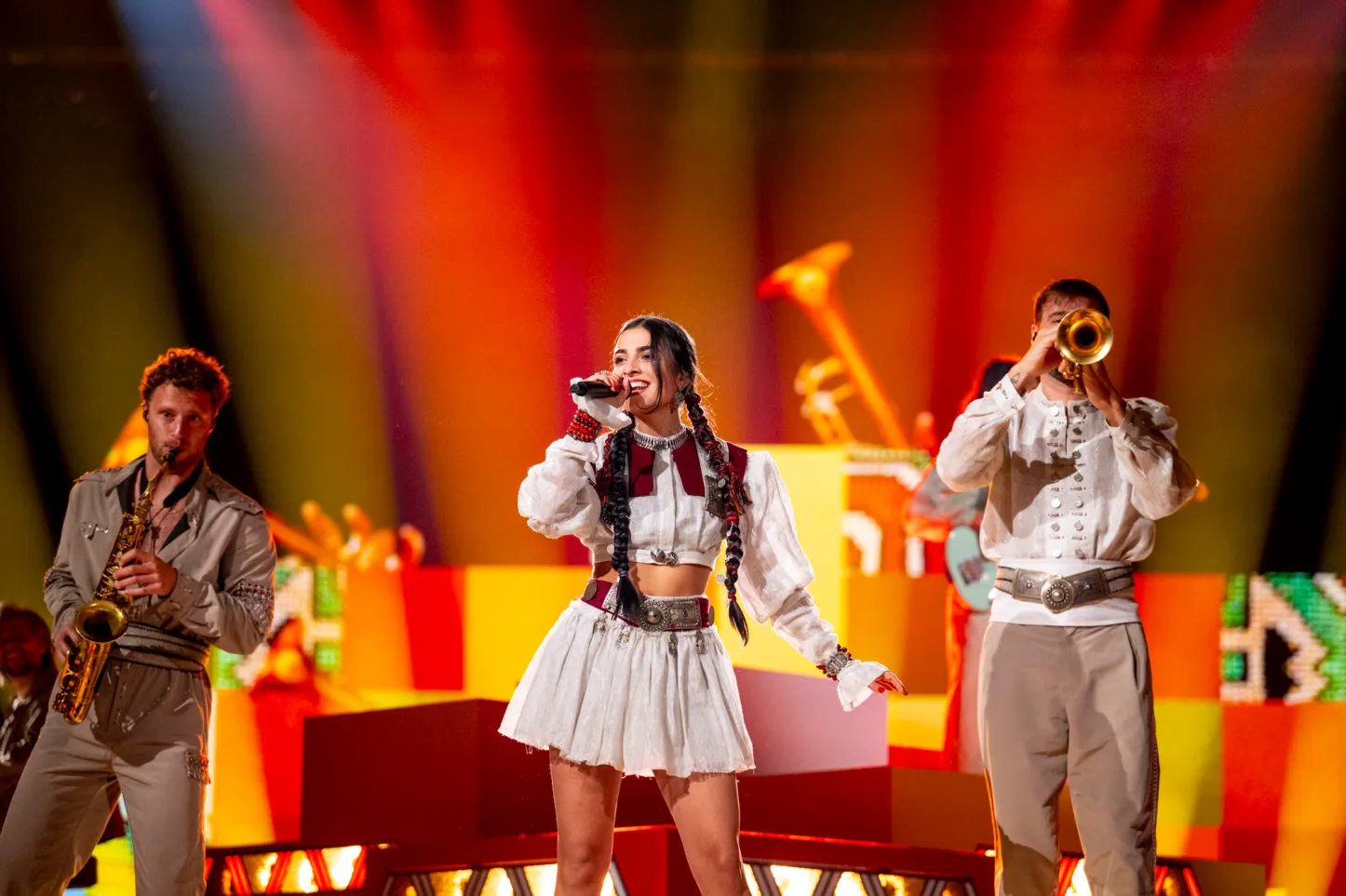 TALI rehearsing Fighter for Luxembourg at the First Rehearsal of the First Semi Final at Malmo Arena1