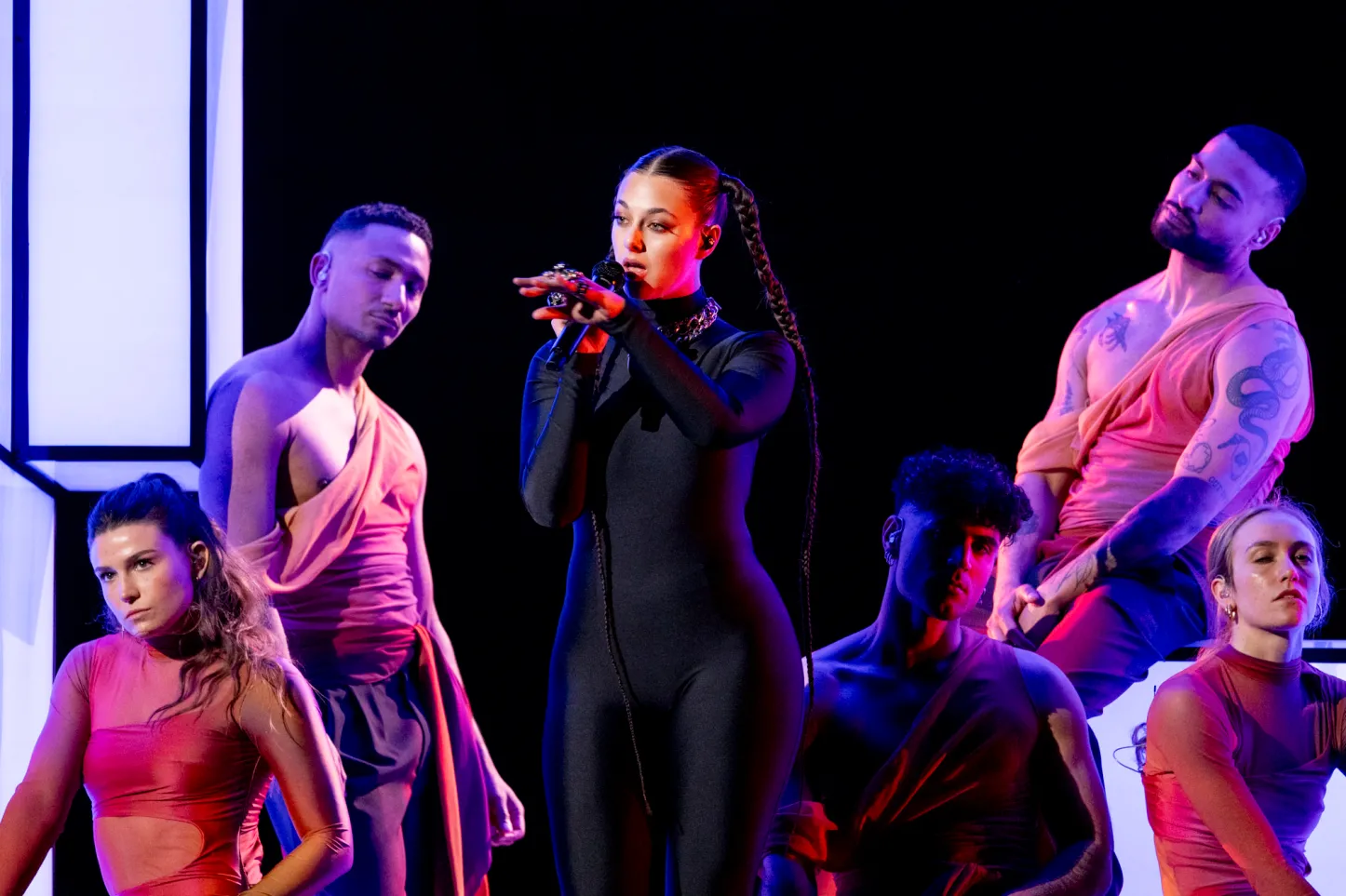 TALI rehearsing Fighter for Luxembourg at the First Rehearsal of the First Semi Final at Malmo Arena1